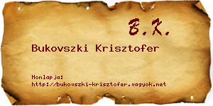 Bukovszki Krisztofer névjegykártya